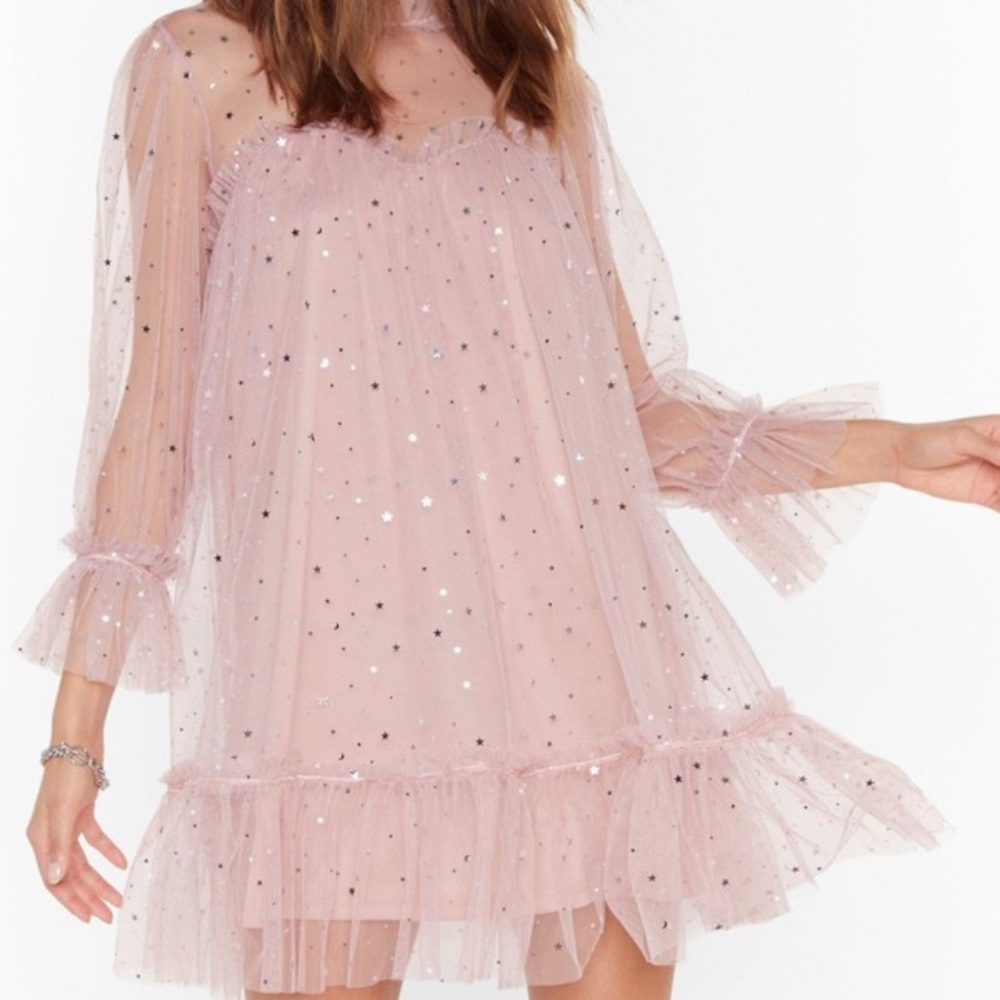 Pink mesh star dress